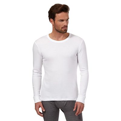 White brushed thermal long sleeved top